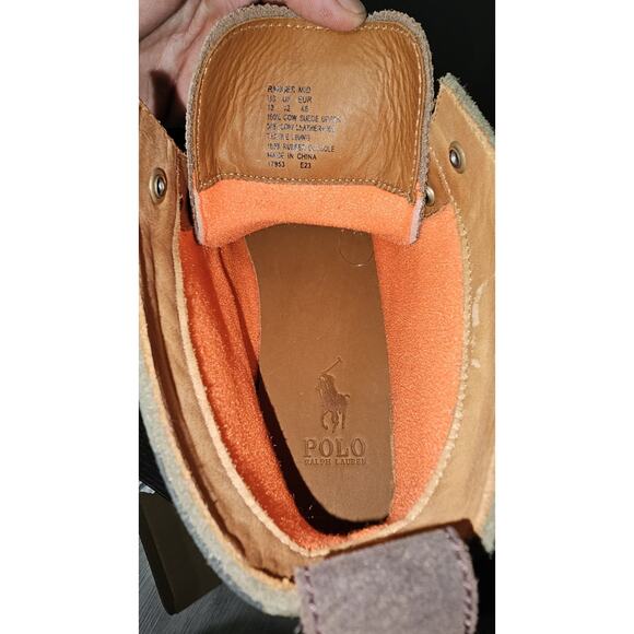 Polo Ralph Lauren Ranger Men size 13 Suede Green Camo Canvas Boots 17953 - Picture 6 of 6